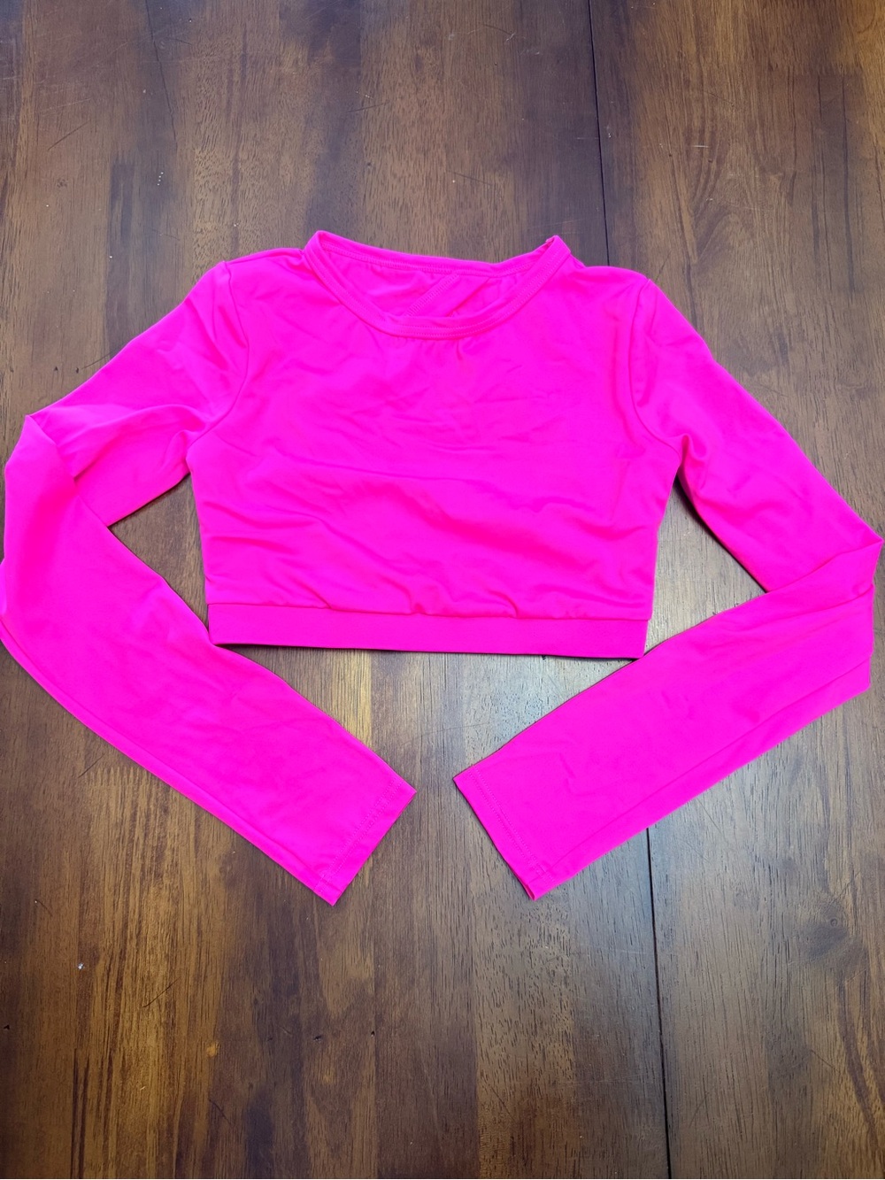 Balera Hot Pink Long-Sleeve Crop Dance Top - Size LC